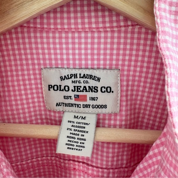 Ralph Lauren | Polo Authentic Dry Goods Vintage Flag Patch Gingham Jacket Pink M - Picture 3 of 6